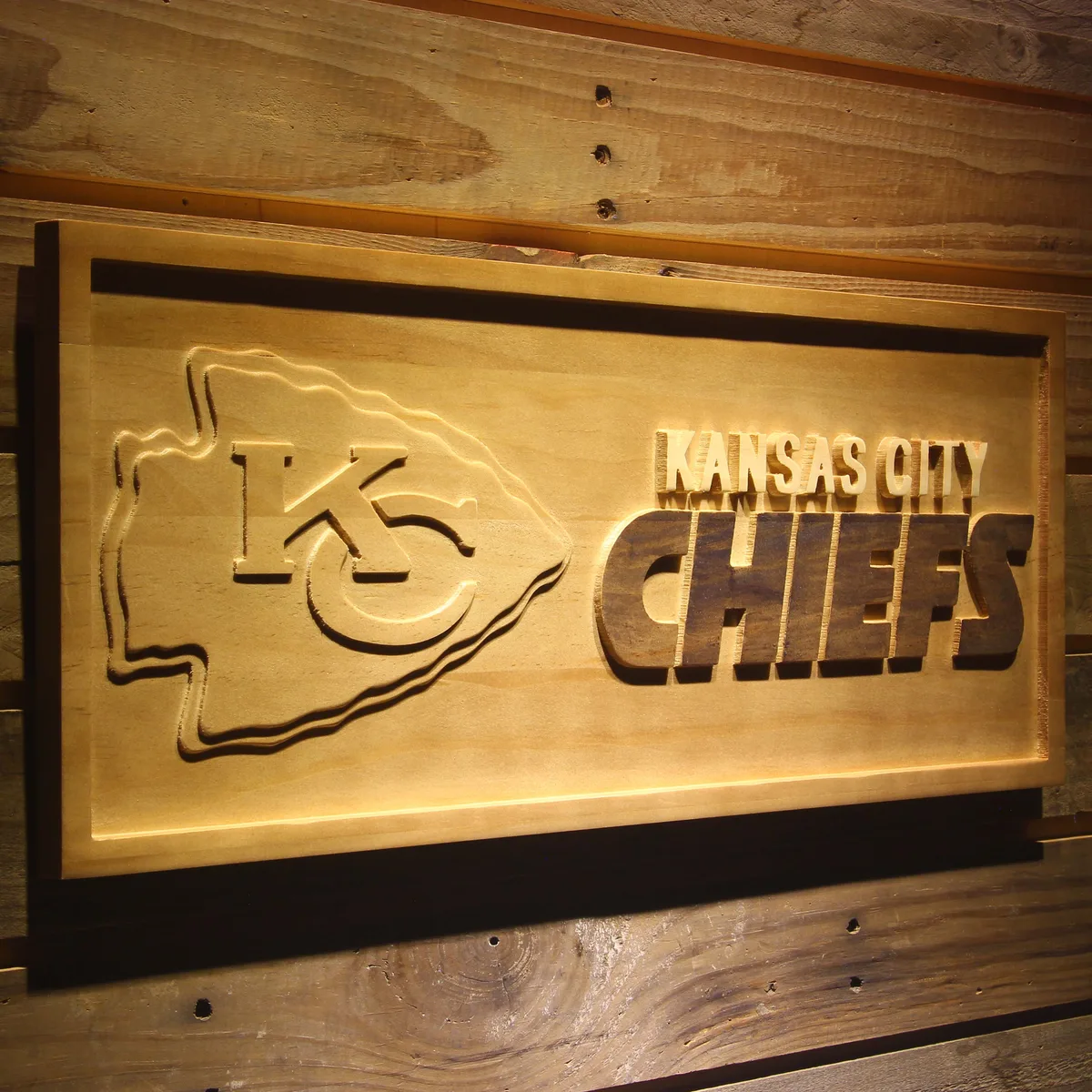 Kansas City Chiefs Wood Sign