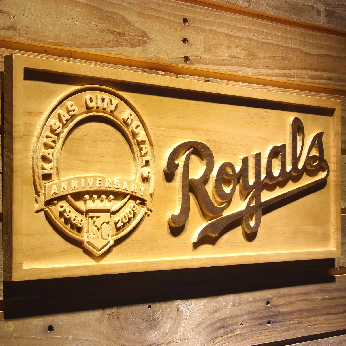 Kansas City Royals 40th Anniversary Logo Wood Sign - Legacy Edition
