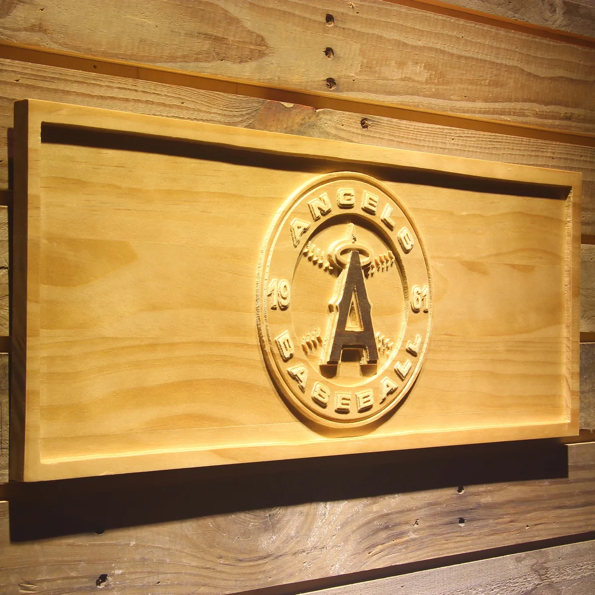 Los Angeles Angels of Anaheim Patch Wood Sign