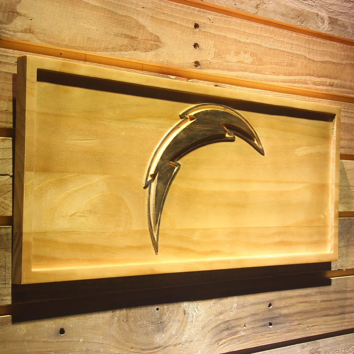 Los Angeles Chargers Bolt Wood Sign