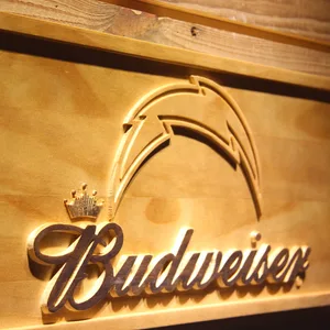 Los Angeles Chargers Budweiser Wood Sign