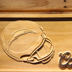 Los Angeles Chargers Coors Light Helmet Wood Sign