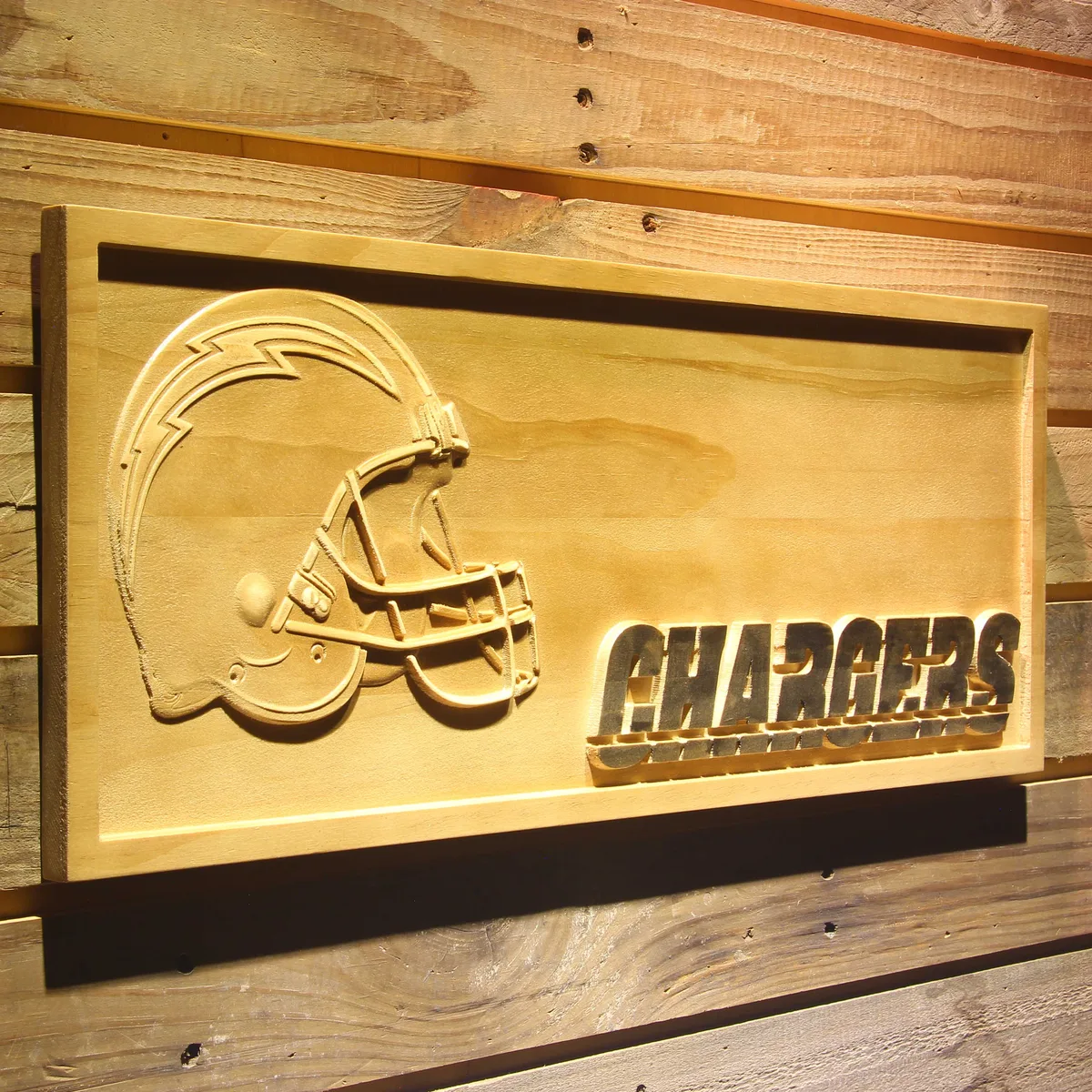 Los Angeles Chargers Helmet Wood Sign