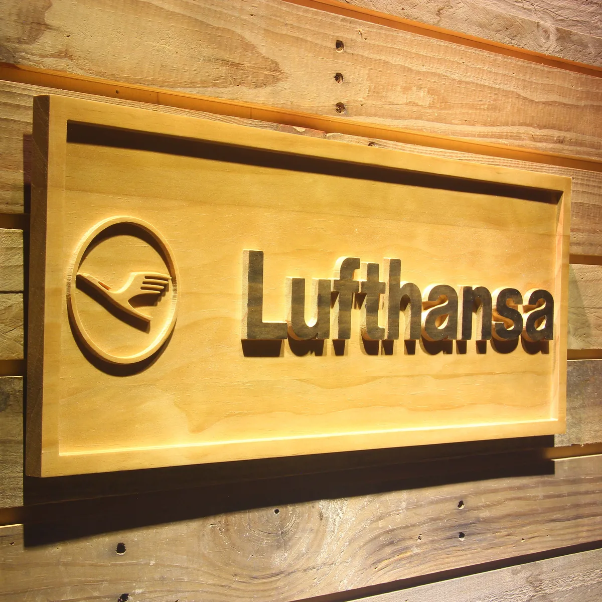 Lufthansa Wood Sign