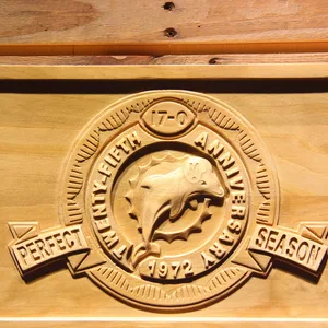Miami Dolphins 1972 Perfect Season 25th Anniversary Wood Sign - Legacy Edition