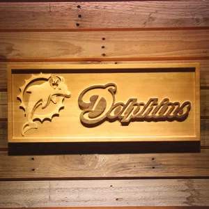 Miami Dolphins 2 Wood Sign - Legacy Edition
