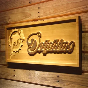 Miami Dolphins 2 Wood Sign - Legacy Edition