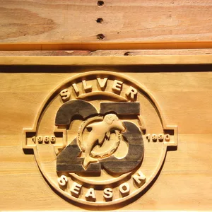 Miami Dolphins 25th Anniversary Logo Wood Sign - Legacy Edition