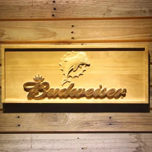 Miami Dolphins Budweiser Wood Sign - Legacy Edition