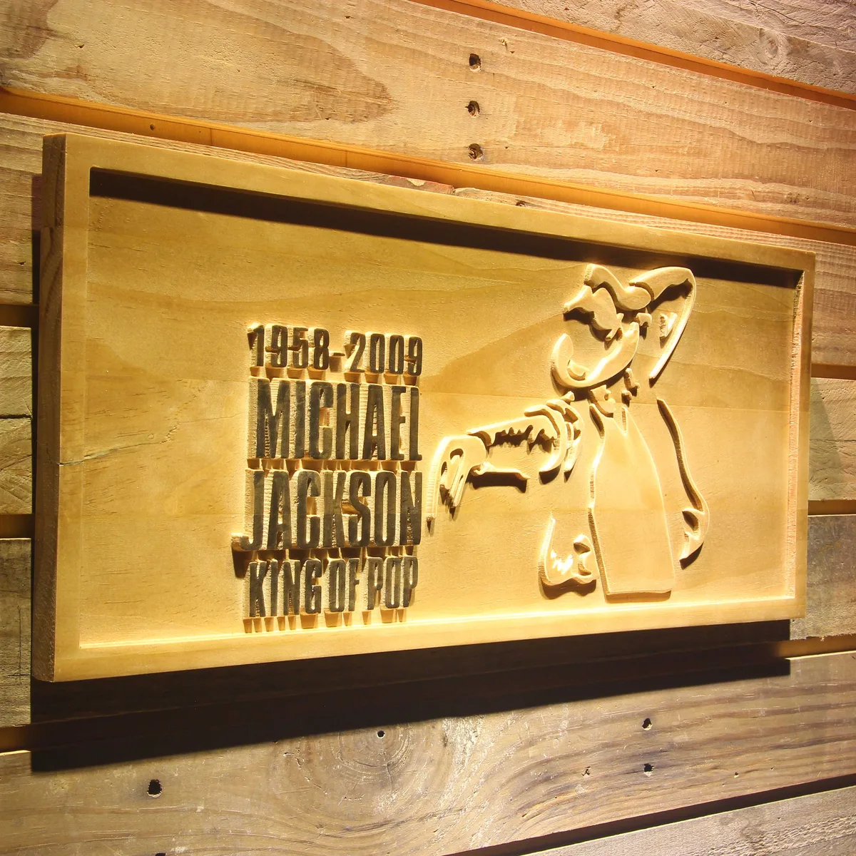 Michael Jackson King of Pop Wood Sign