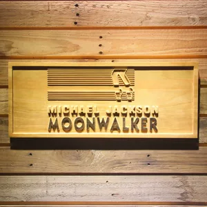 Michael Jackson Moonwalker Bars Wood Sign