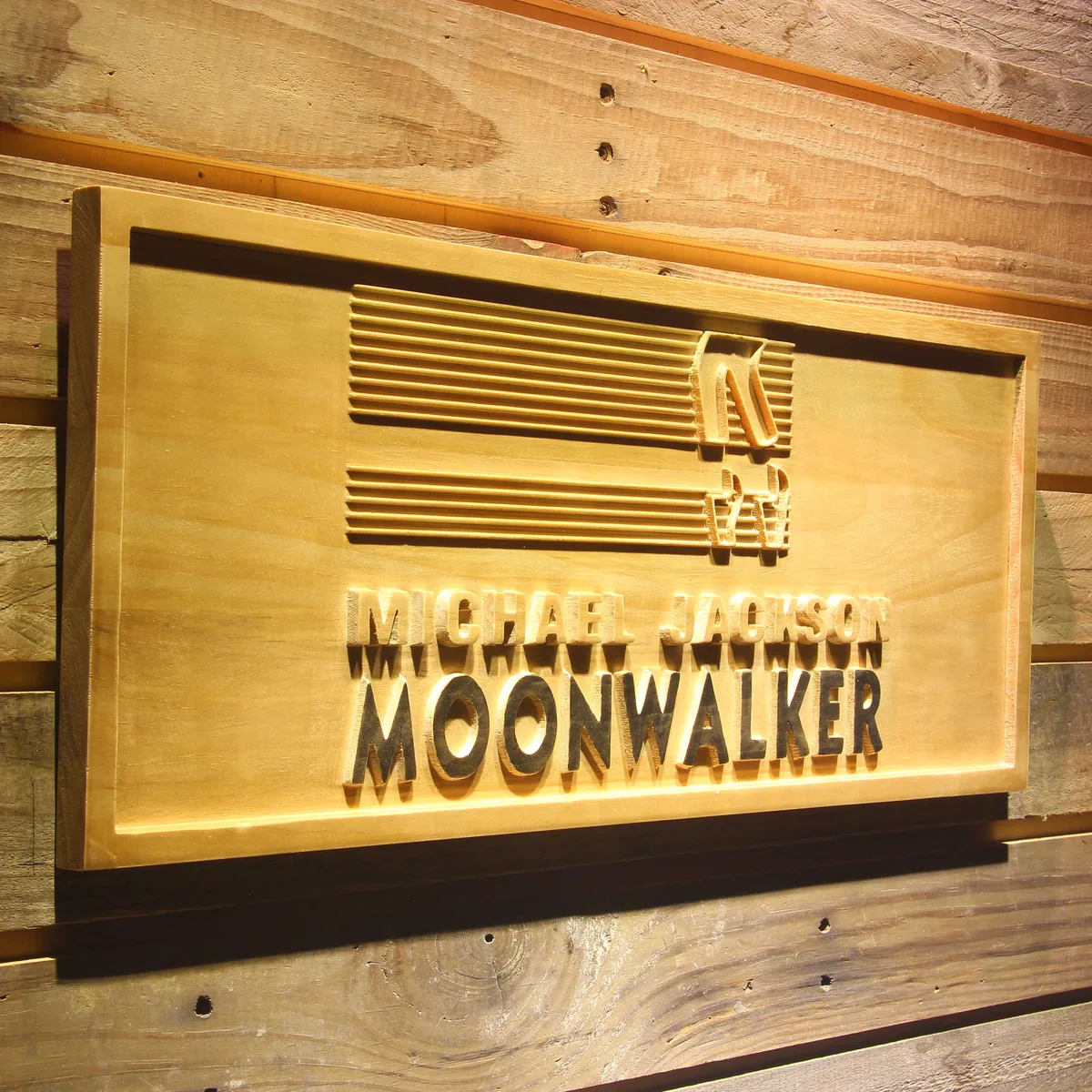 Michael Jackson Moonwalker Bars Wood Sign