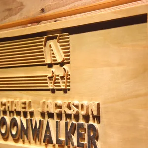 Michael Jackson Moonwalker Bars Wood Sign