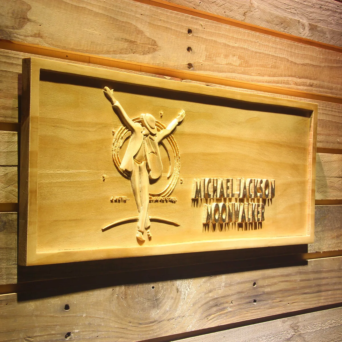 Michael Jackson Moonwalker Wood Sign