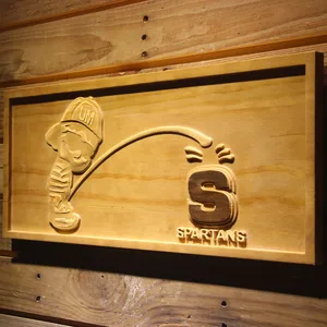 Michigan Wolverines Calvin vs Spartans Wood Sign