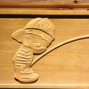 Michigan Wolverines Calvin vs Spartans Wood Sign