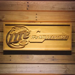 Miller Lite - Miller Time Guitar Wood Sign