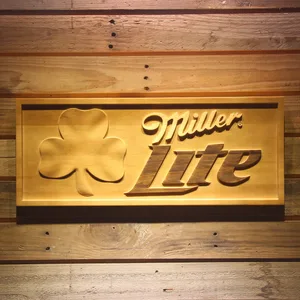 Miller Lite Shamrock Wood Sign
