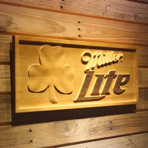 Miller Lite Shamrock Wood Sign