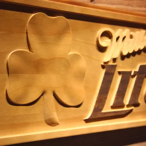 Miller Lite Shamrock Wood Sign