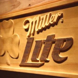 Miller Lite Shamrock Wood Sign