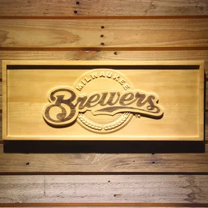 Milwaukee Brewers Wood Sign