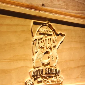 Minnesota Twins 40th Season Logo Wood Sign - Legacy Edition