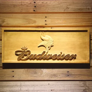 Minnesota Vikings Budweiser Wood Sign