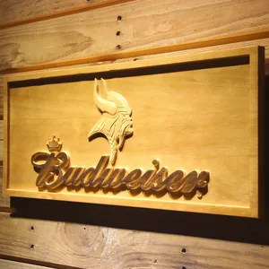 Minnesota Vikings Budweiser Wood Sign
