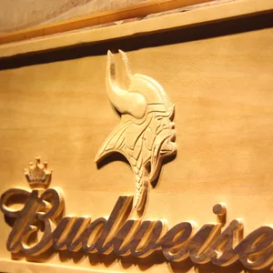 Minnesota Vikings Budweiser Wood Sign