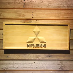 Mitsubishi Wood Sign
