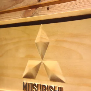 Mitsubishi Wood Sign
