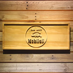 Mobiloil Wood Sign
