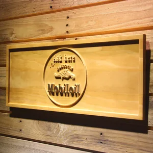Mobiloil Wood Sign