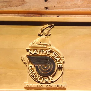 Native State Gasoline Wood Sign