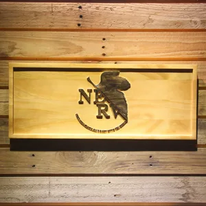Neon Genesis Evangelion Nerv Wood Sign