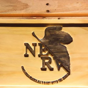 Neon Genesis Evangelion Nerv Wood Sign
