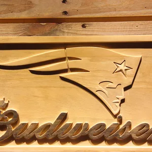 New England Patriots Budweiser Wood Sign