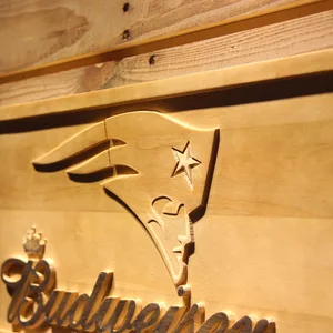 New England Patriots Budweiser Wood Sign