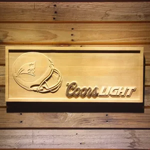New England Patriots Coors Light Helmet Wood Sign