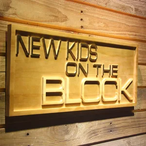 New Kids On The Block Wood Sign