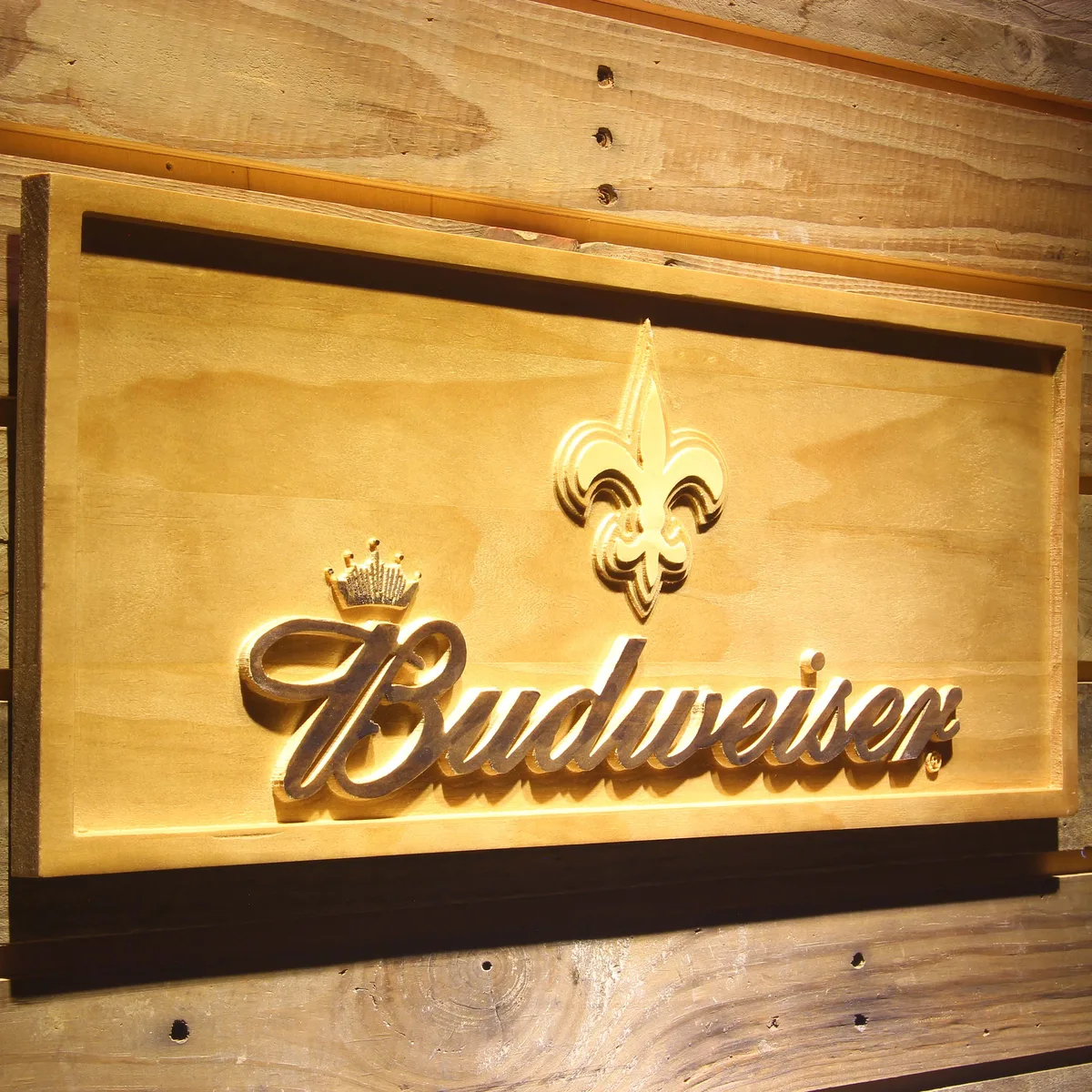 New Orleans Saints Budweiser Wood Sign