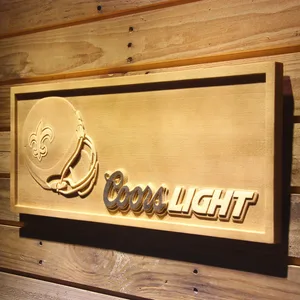 New Orleans Saints Coors Light Helmet Wood Sign