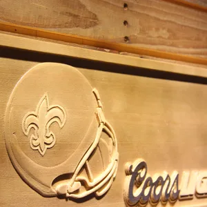 New Orleans Saints Coors Light Helmet Wood Sign