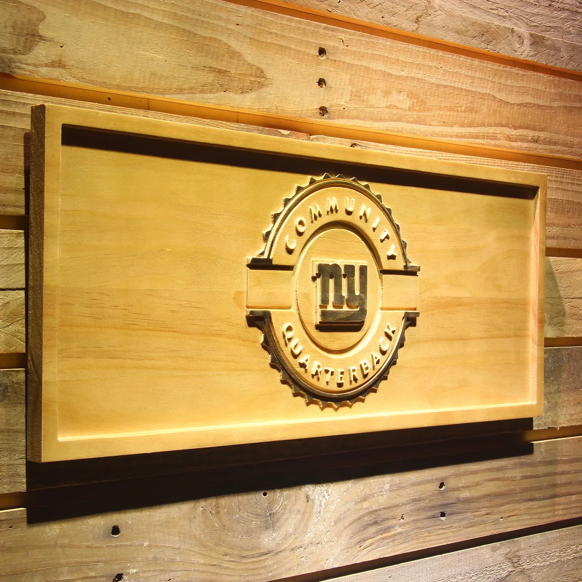 New York Giants Community Quarterback Wood Sign - Legacy Edition