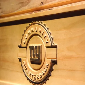 New York Giants Community Quarterback Wood Sign - Legacy Edition