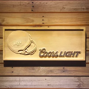 New York Jets Coors Light Helmet Wood Sign