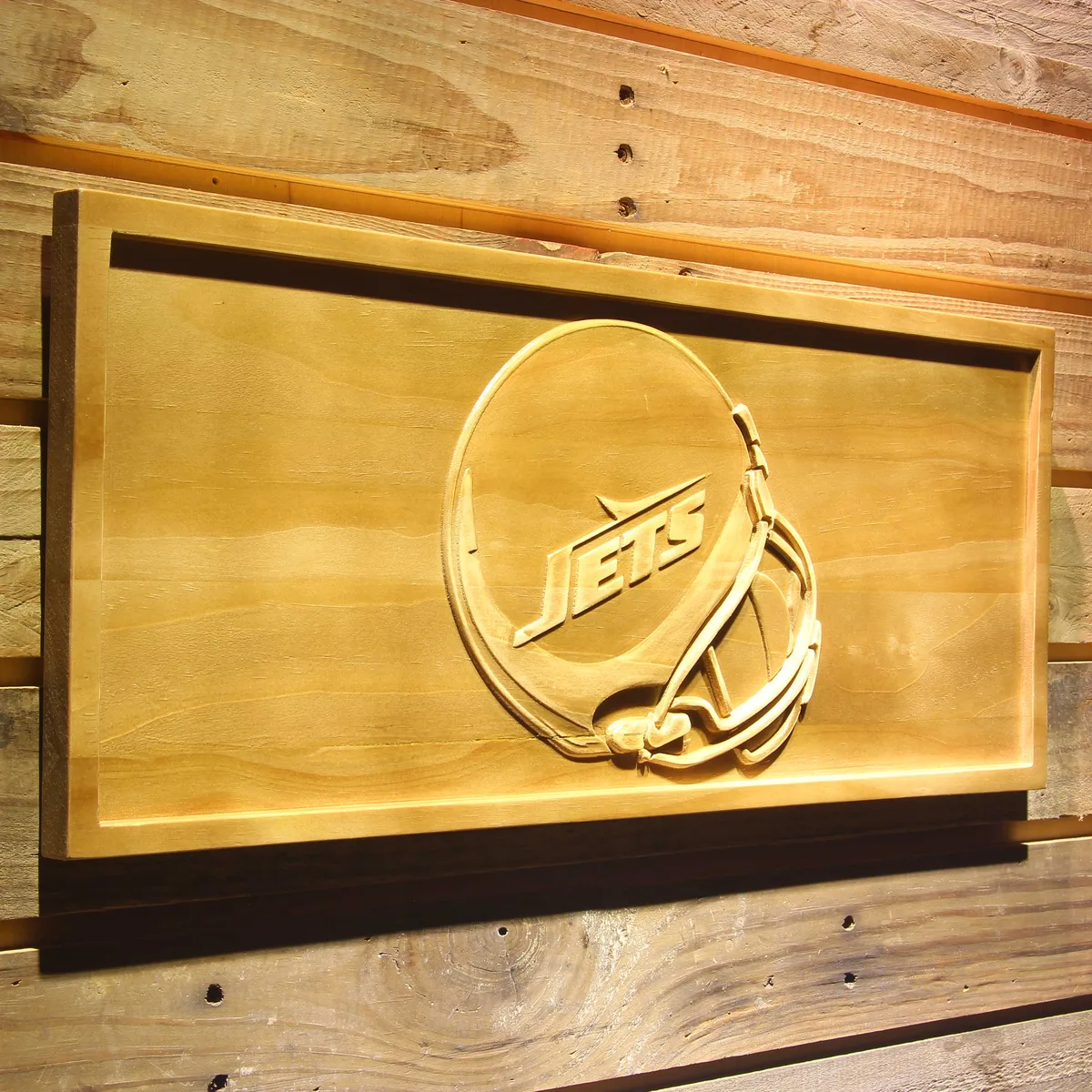 New York Jets Helmet Wood Sign