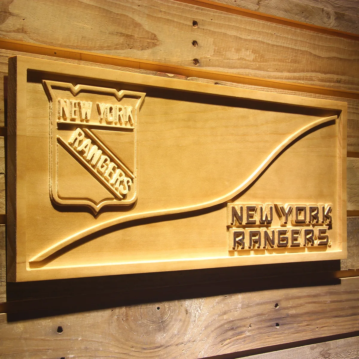 New York Rangers Split Wood Sign