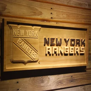 New York Rangers Wood Sign